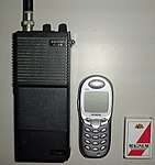 Porównanie: radiotelefon, telefon komórkowy i paczka zapałek