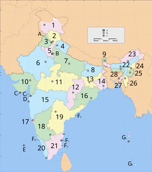 File:India states and union territories numbered map.svg