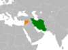 Location map for Iran and Syria.