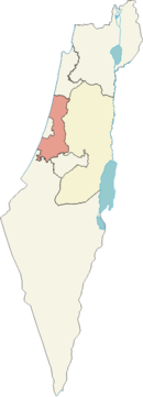 محل استان مرکزی اسرائیل در نقشه