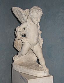 Ivan Duknovic, Putto bearing the Cippico shield and torch, circa 1480. Trogir City Museum. Ivan Duknovic, Putto bearing the Cippico shield and torch.jpg