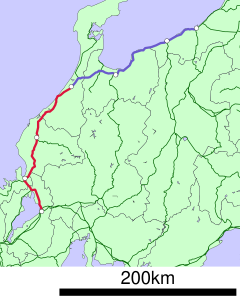 JR Hokuriku réseau principal linemap.svg
