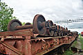 Polski: Wagon z kołami na stacji kolejowej Janiw niedaleko Prypeci English: Railcar with wheels on Yaniv station near Pripyat