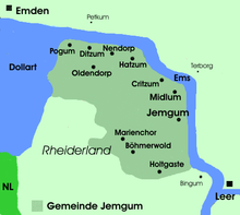 Die Gemeinde Jemgum und die zugehörigen elf Ortschaften