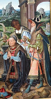 As one of the Magi by Joos van Cleve, ca. 1520[3]