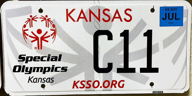 File:Kansas License Plate Special Olympics - Photo Credits to Nathan Kuehn.jpg