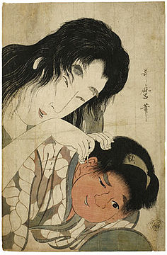 Китагава Утамаро - Јамауба и Кинтаро: чишћење ушију