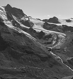 glacier Unterer Theodulgletscher with waterfalls, 2022 photo