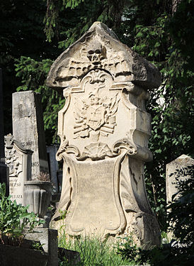 Old gravestone with skull in Cemetery Házsongárd, Cluj-Napoca