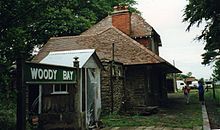 The platform viewed in 1996, restoration of the signal box is underway L&bwoody090896-2.jpg