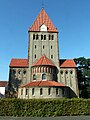 Parish church (Christ Church) and rectory of the Evangelical Lutheran Church.  Parish of Obernbeck