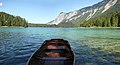 Tovel lake from the west side, an alpine lake in the province of Trento (Italy)