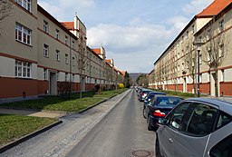 Lewickistraße in Siedlung Schulze-Delitzsch-Straße