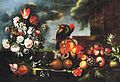 Бартоломео Лігоцци. «Фрукти, квіти і папуга» 1688