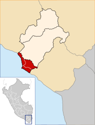 Location of the province in the Moquegua region