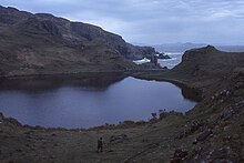 Loch Papadil. The promontory fort is to the right[note 3]