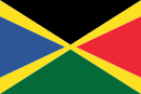 Vlag van Martinique wat tydens taekwondo-byeenkomste gebruik word