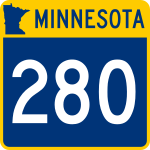 Panneau de signalisation de la route d'État du Minnesota 280