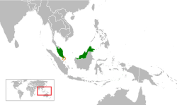 Peta memperlihatkan lokasiMalaysia and Singapore