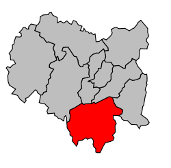 Kanton na mapě arrondissementu Ussel