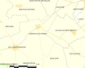 Poziția localității Clermont-les-Fermes