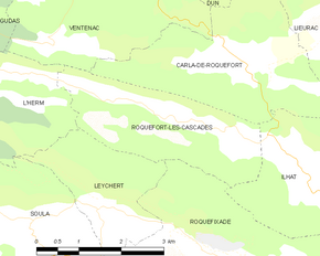Poziția localității Roquefort-les-Cascades