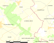 Carte de la commune du Mesnil-Simon.