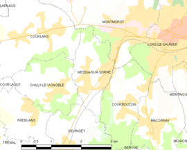 Mapa obce Messia-sur-Sorne
