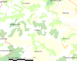 Mapa obce Guérin