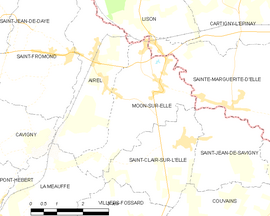 Mapa obce Moon-sur-Elle