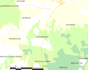 Poziția localității Les Genettes