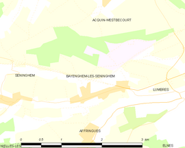 Mapa obce Bayenghem-lès-Seninghem