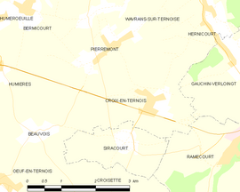 Mapa obce Croix-en-Ternois