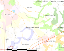 Mapa obce Marigny-Saint-Marcel