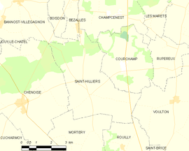 Mapa obce Saint-Hilliers
