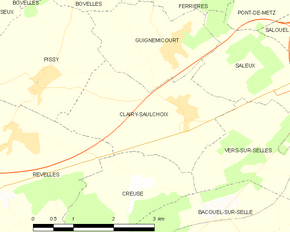 Poziția localității Clairy-Saulchoix