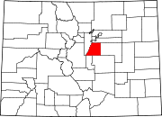 Map of Colorado highlighting Douglas County Map of Colorado highlighting Douglas County.svg