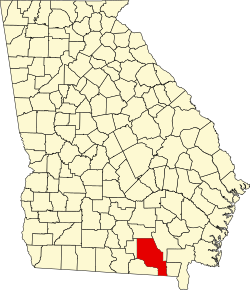 Map of Clinch County within Georgia