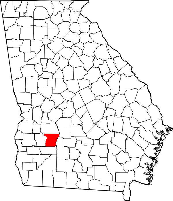 Map of Georgia highlighting Lee County
