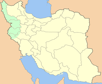 Етническо землище на кюрдите в Иран.