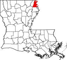Harta e East Carroll Parish në Louisiana