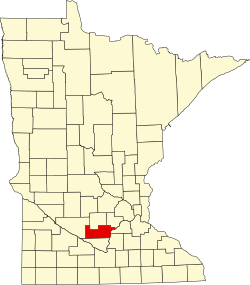 map of Minnesota highlighting Sibley County