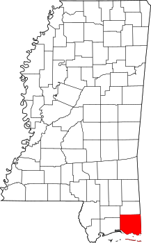 Map of Mississippi highlighting Jackson County.svg