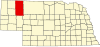 Map of Nebraska highlighting Sheridan County Map of Nebraska highlighting Sheridan County.svg