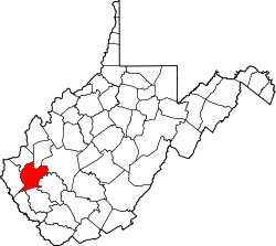 map of West Virginia highlighting Lincoln County