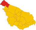 Poloha obce Fasano na mapě provincie Brindisi