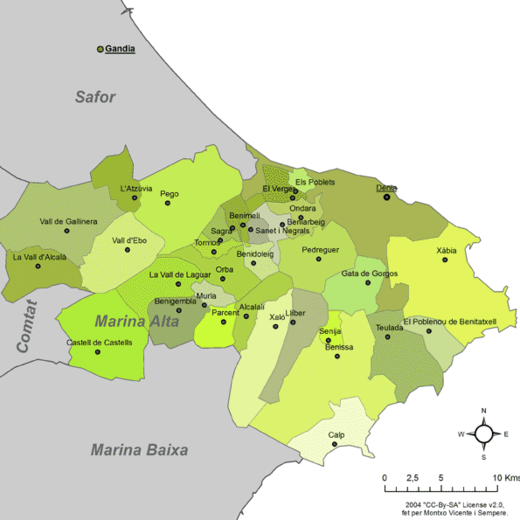 Gemeenten van Marina Alta