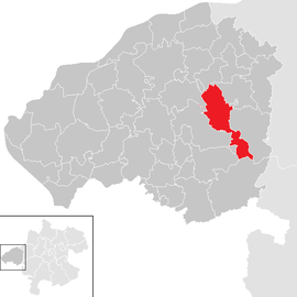 Poloha obce Maria Schmolln v okrese Braunau am Inn (klikacia mapa)