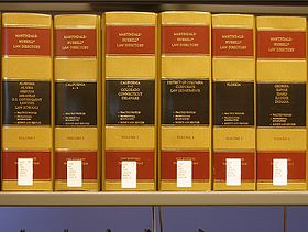 Volumes of the 2004 edition of Martindale-Hubbell Law Directory on the shelf in the reference section of the Dr. Martin Luther King Jr. Library in San Jose, California Martindale-Hubbell volumes.jpg