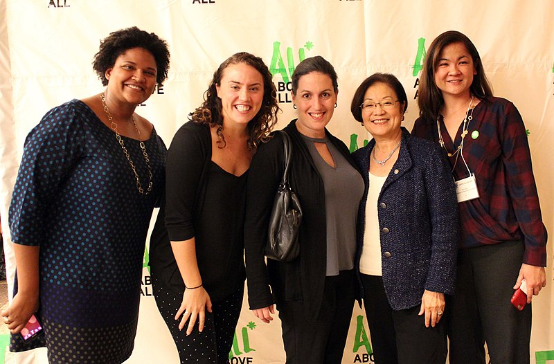 File:Mazie Hirono with All Above All activists.jpg